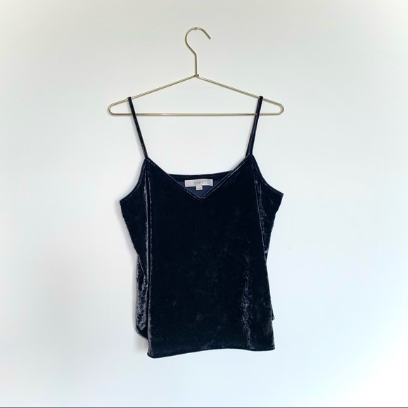 LOFT Size XS Velvet Cami Tank Top Gray - Picture 2 of 7